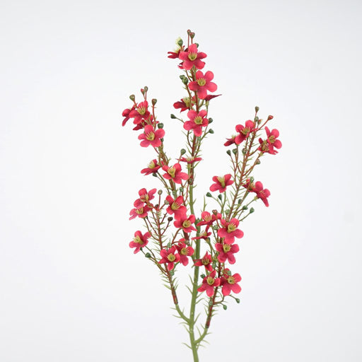 Red wax flower spray 64cm artificial floral stem