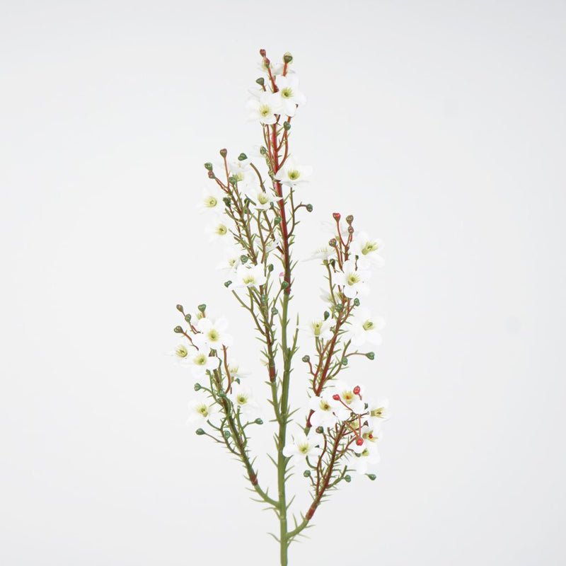 White wax flower spray 64cm artificial floral stem