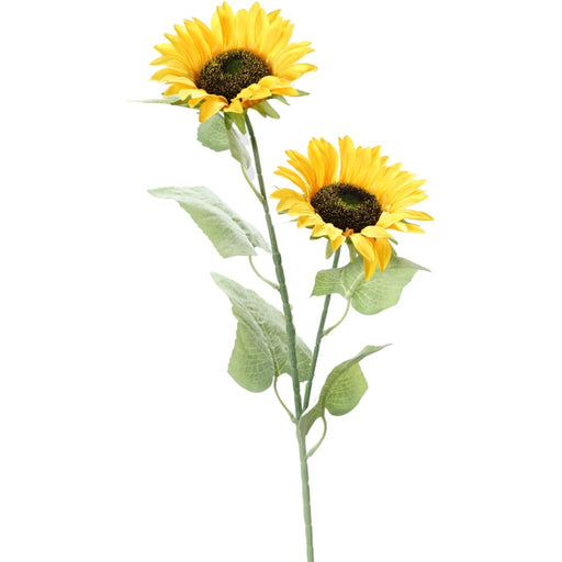 Sunflower spray with 2 artificial blooms on 90cm stem
