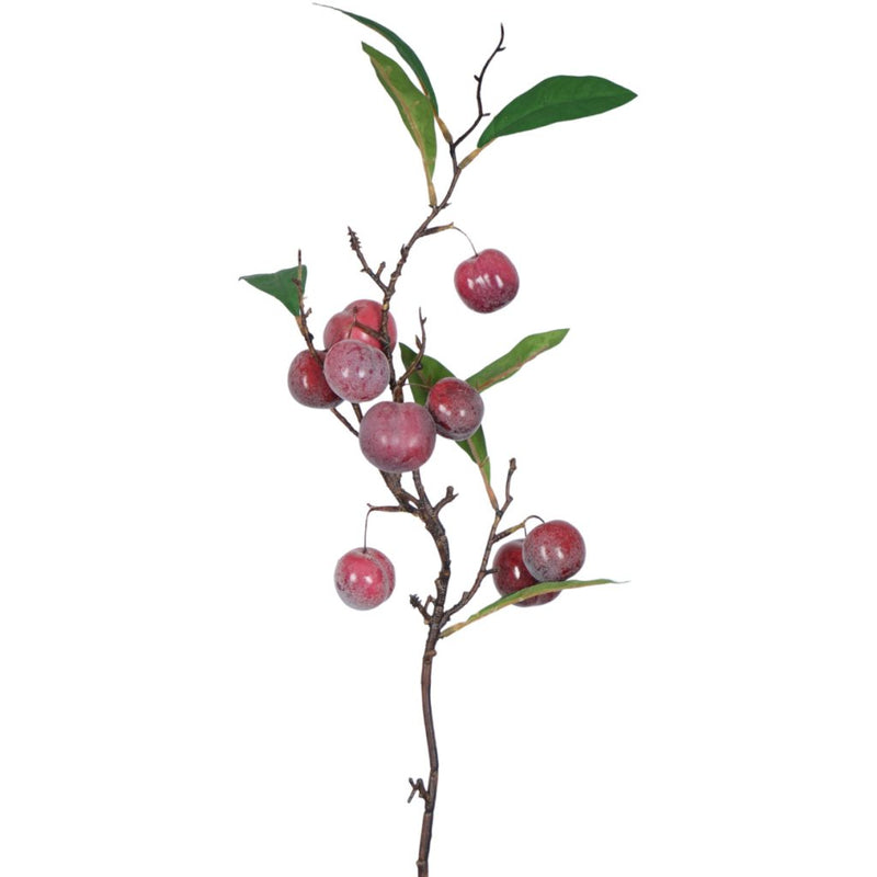 Artificial plum spray 60cm with realistic fruit and foliage