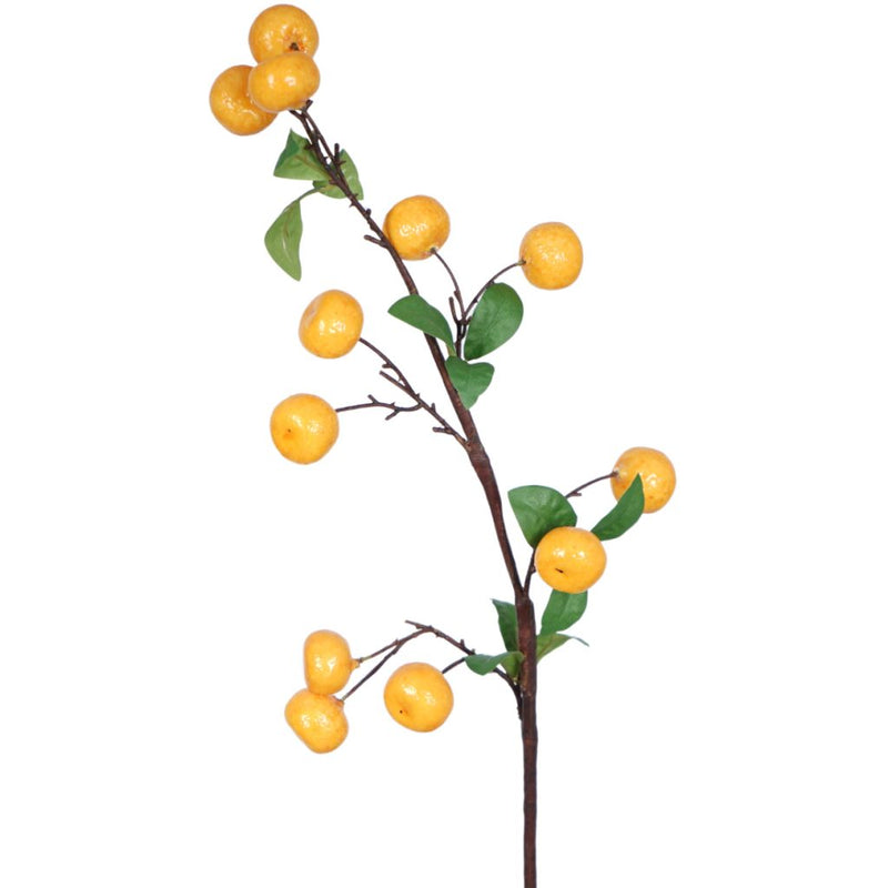 Artificial mandarin spray with realistic fruit and leaves