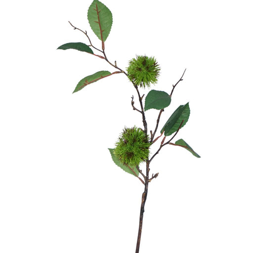Artificial chestnut spray 64cm with realistic botanical accents