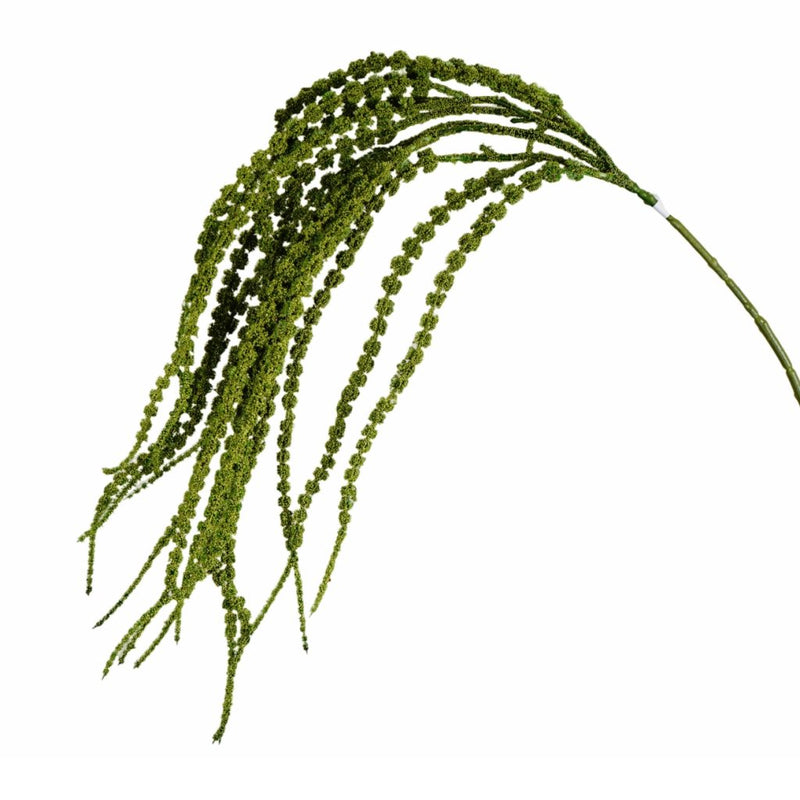 Green amaranthus spray 88cm artificial cascading stem