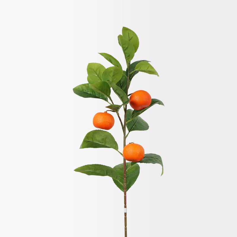 Artificial citrus spray 83cm with realistic fruit and green foliage