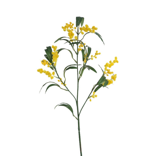 Yellow wattle spray 78cm artificial floral stem