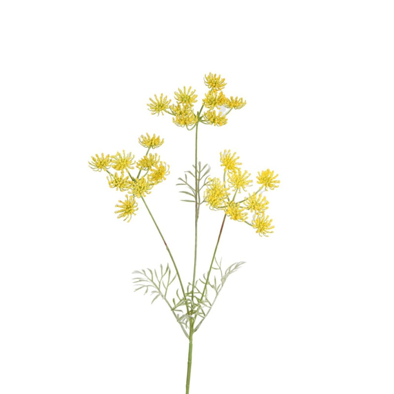 Yellow lace flower stem 50cm artificial floral spray