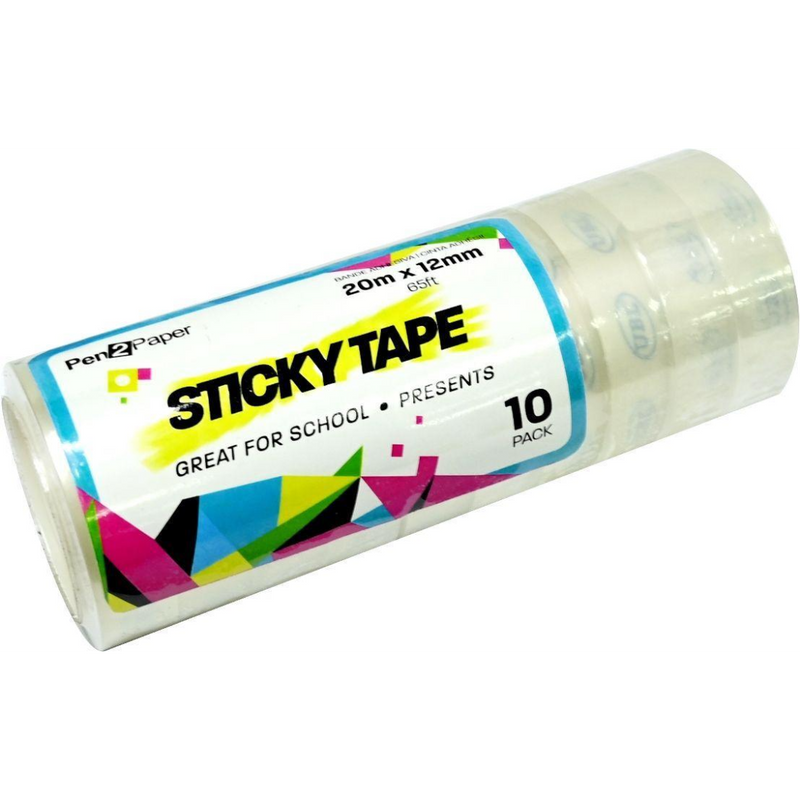 Sticky tape 20m rolls ten pack