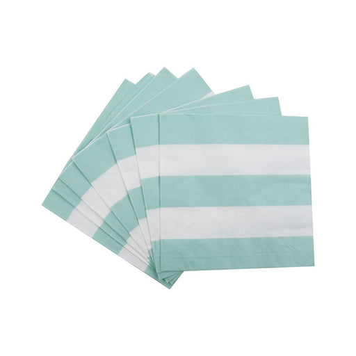 Mint striped paper napkins 2 ply