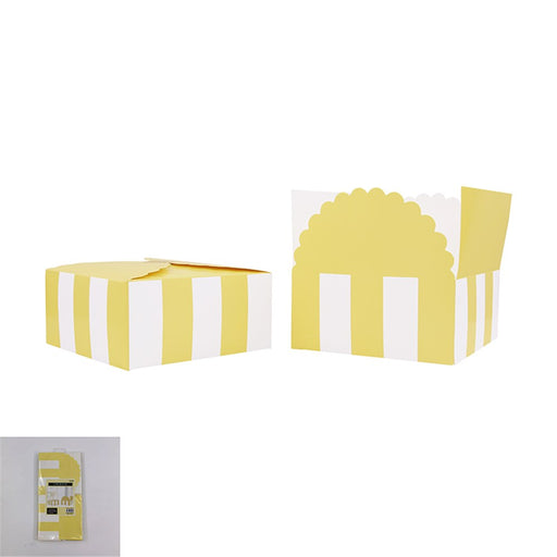 Large yellow striped favor boxes