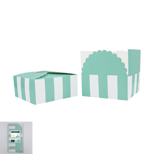 Large mint striped favor boxes