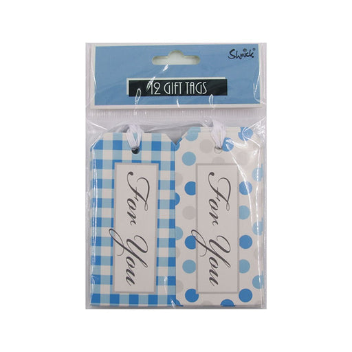Blue paper gift tags pack of 12