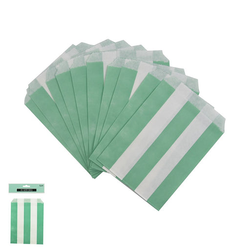 Pack of 18 mint striped loot bags