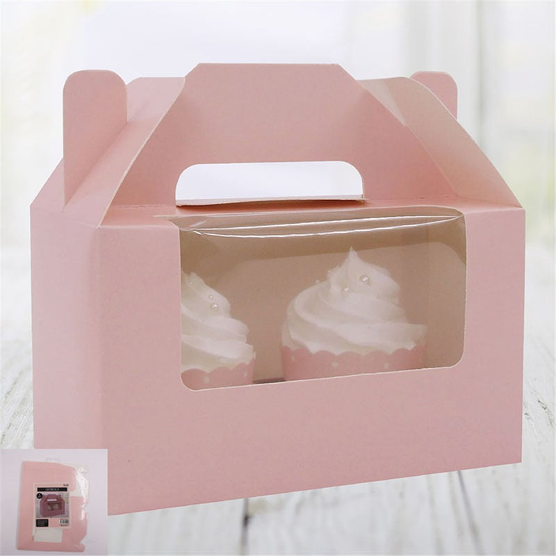 Pink box for two cupcakes 3 pack