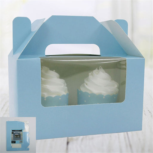 Blue box for two cupcakes 3 pack