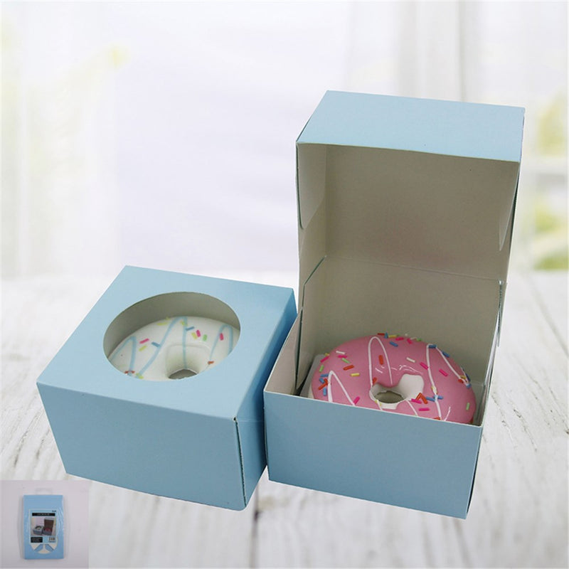 Blue single donut boxes 4 pack