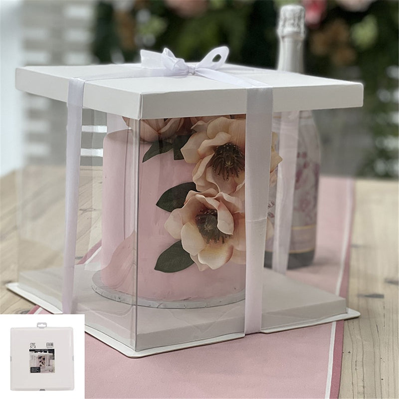 Tall clear acetate cake box 8x8x10 inch