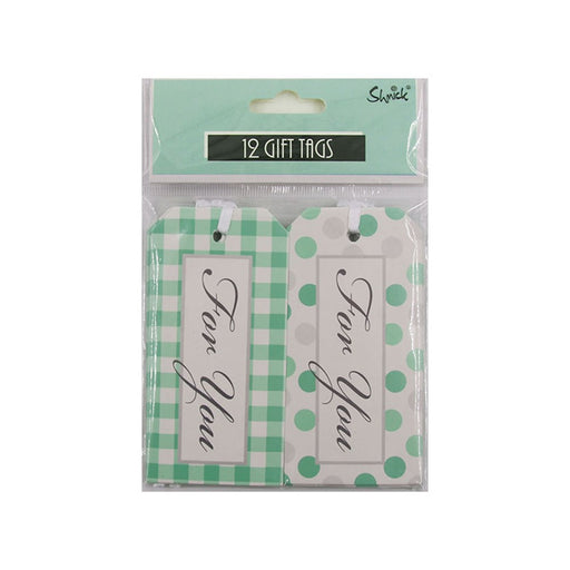 Mint green gift tags pack of 12