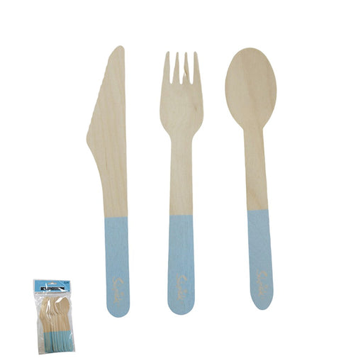 Blue eco-friendly cutlery set 18 pack