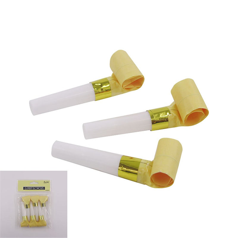 Yellow party blowouts 6 pack