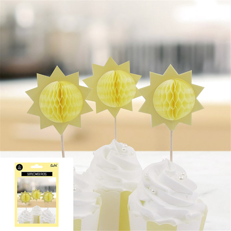 Sunflower food picks 6 pack