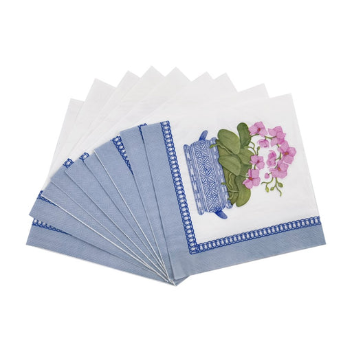 Chinoiserie orchid floral paper napkins