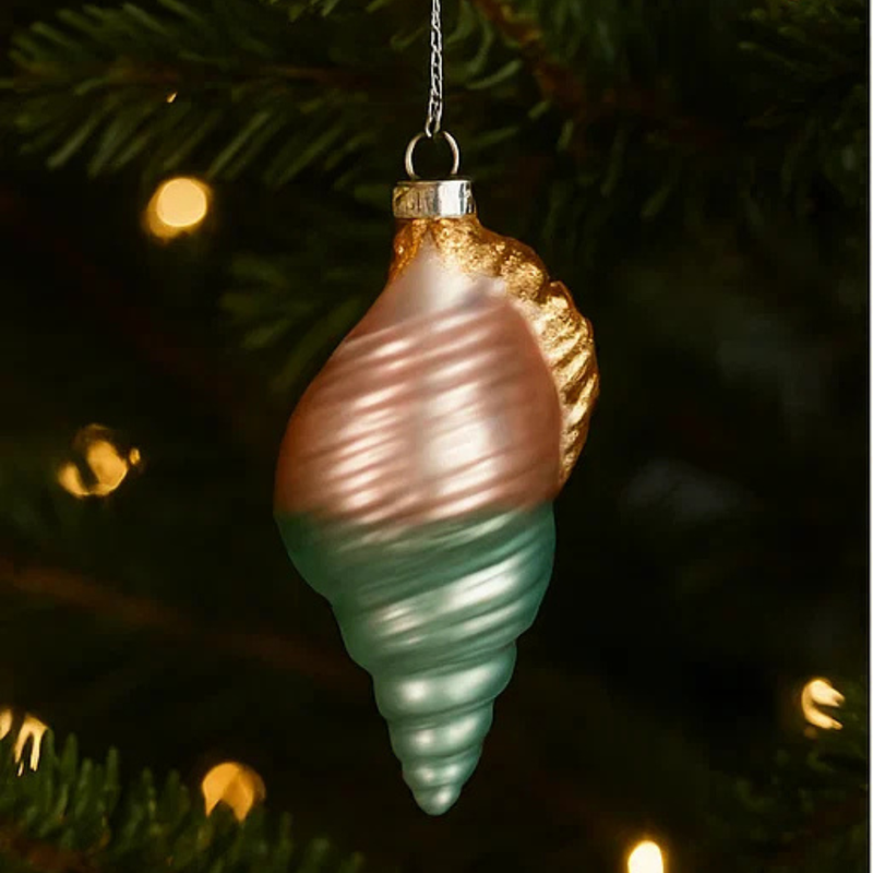 Glass Hanging Shell 14cm