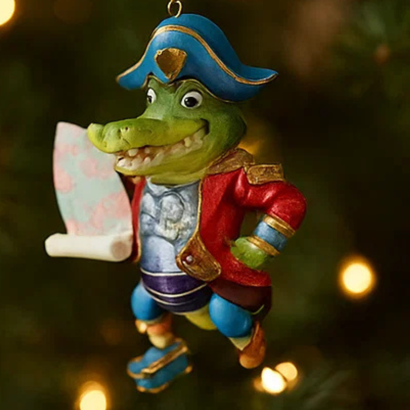 Glass Hang Pirate Crocodile 13cm