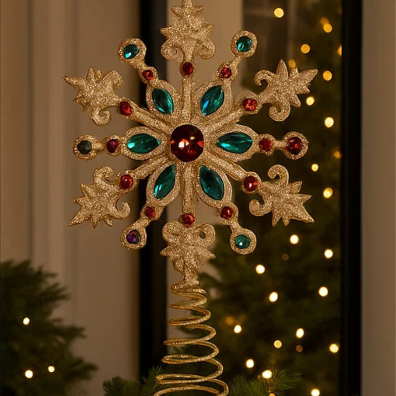 Metal Star Tree Topper 33cmH