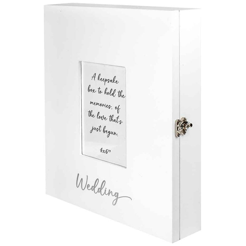 Wedding keepsake MDF box with 4 x 6 photo frame for cards and memories