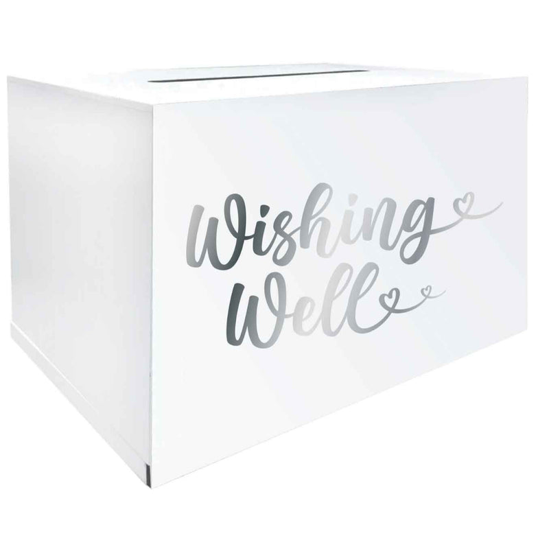 white wishing well 30 x 20 x 20 cm for wedding cards and gifts