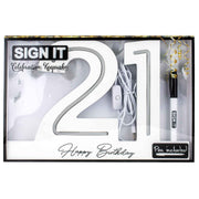 21 White Neon Led Signature Block with Marker image 2 – thumbnail