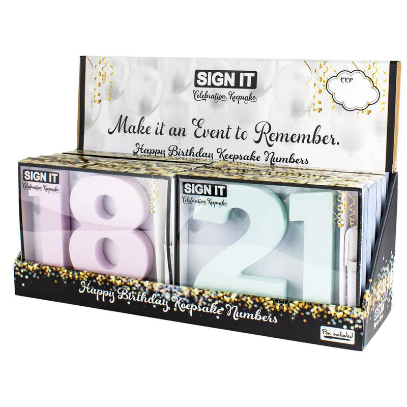 Milestone Birthday mini signature block with marker for party messages