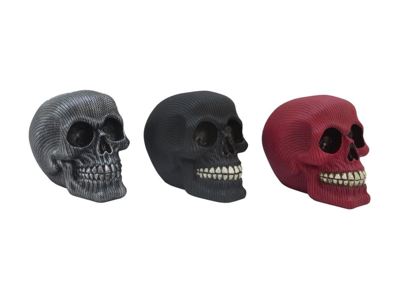 10cm skull figurine red black silver assorted