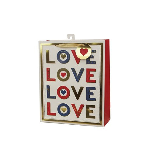 Large Love themed gift bag 26x32x12cm