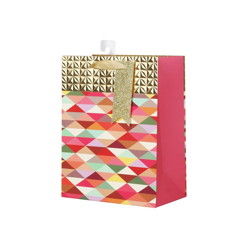Medium embossed geometric gift bag
