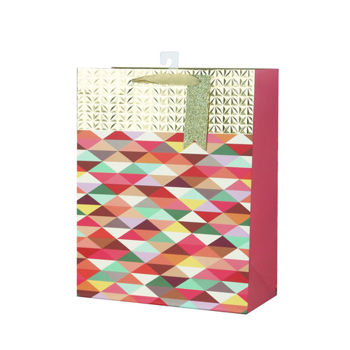 Large embossed geometric gift bag