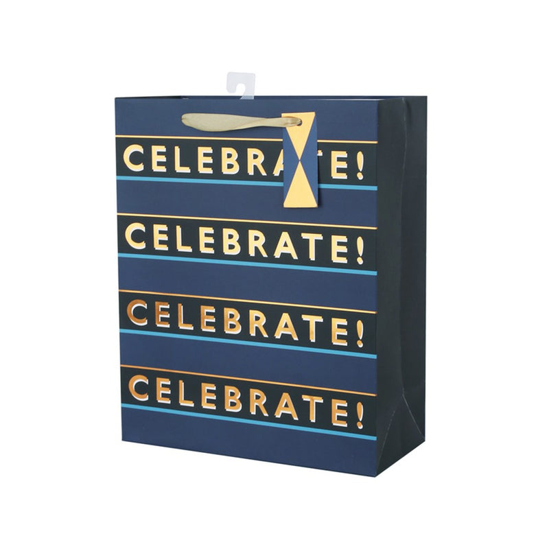 Large gift bag with Celebrate text
