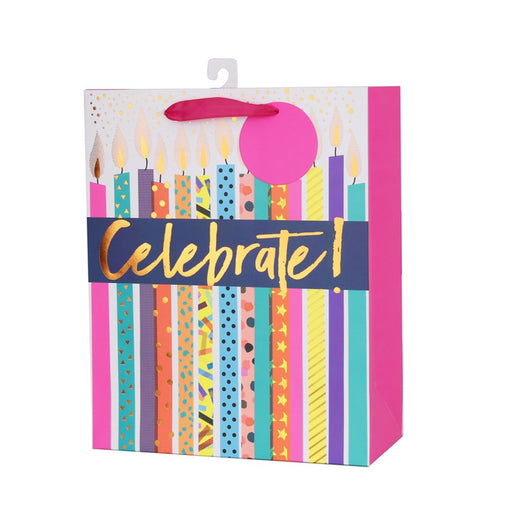 Large gift bag with birthday candle print