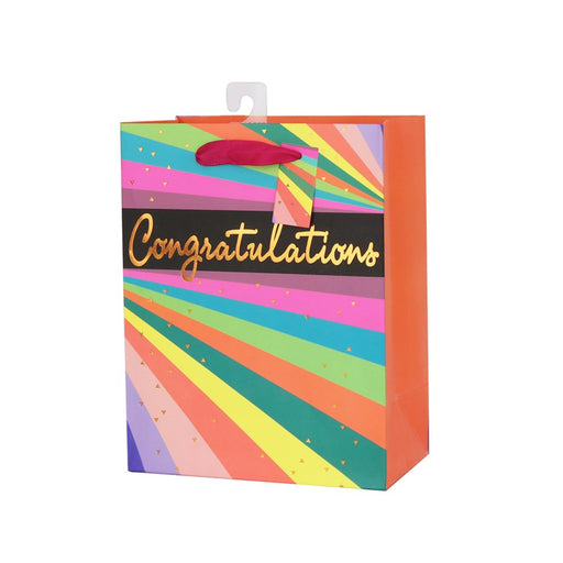 Medium gift bag with neon stripes