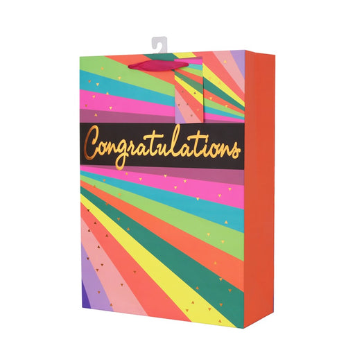 Extra large gift bag with neon stripes