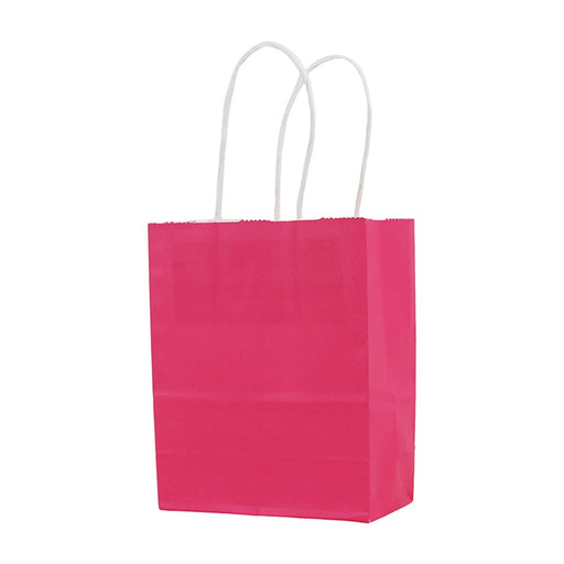 Pack of 5 small magenta kraft bags