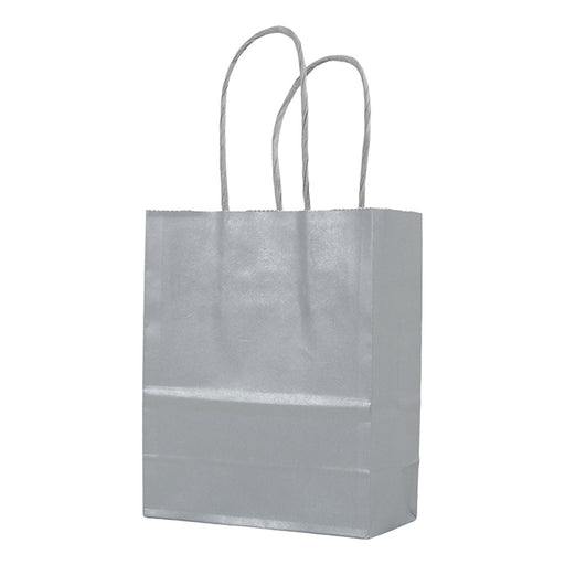 Pack of 5 small silver kraft bags
