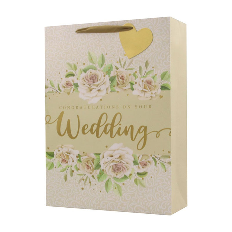 Extra large wedding gift bag with foil stamp
