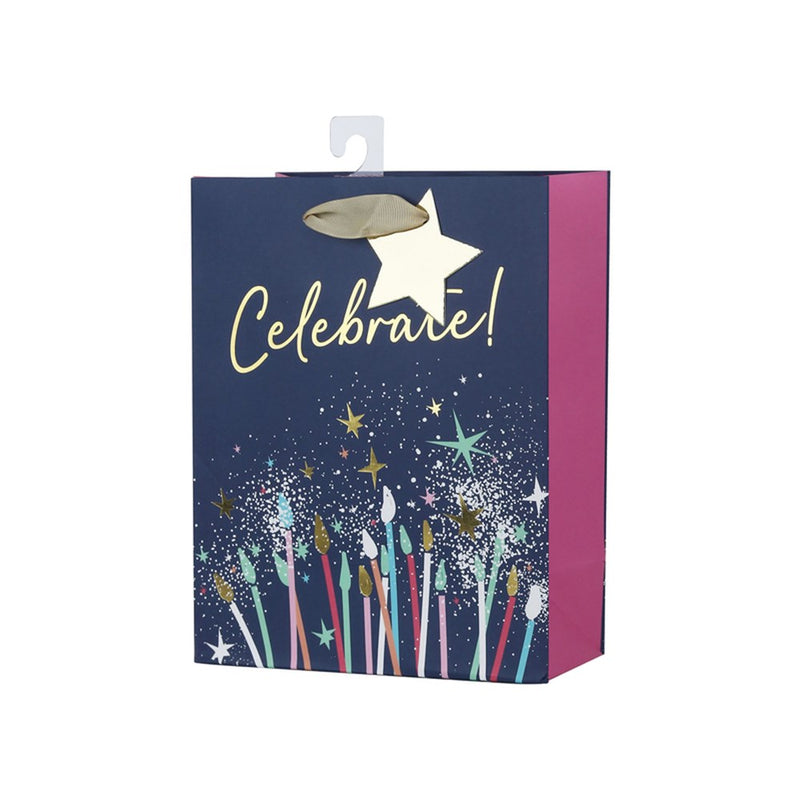 Medium celebrate candle gift bag