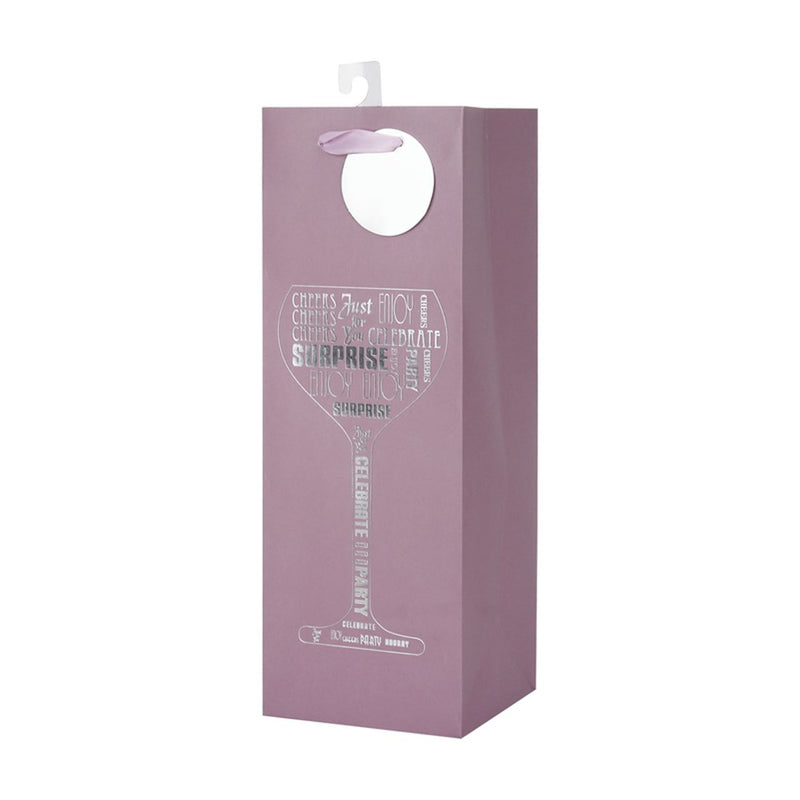 Martini glass themed bottle gift bag for wine or spirits