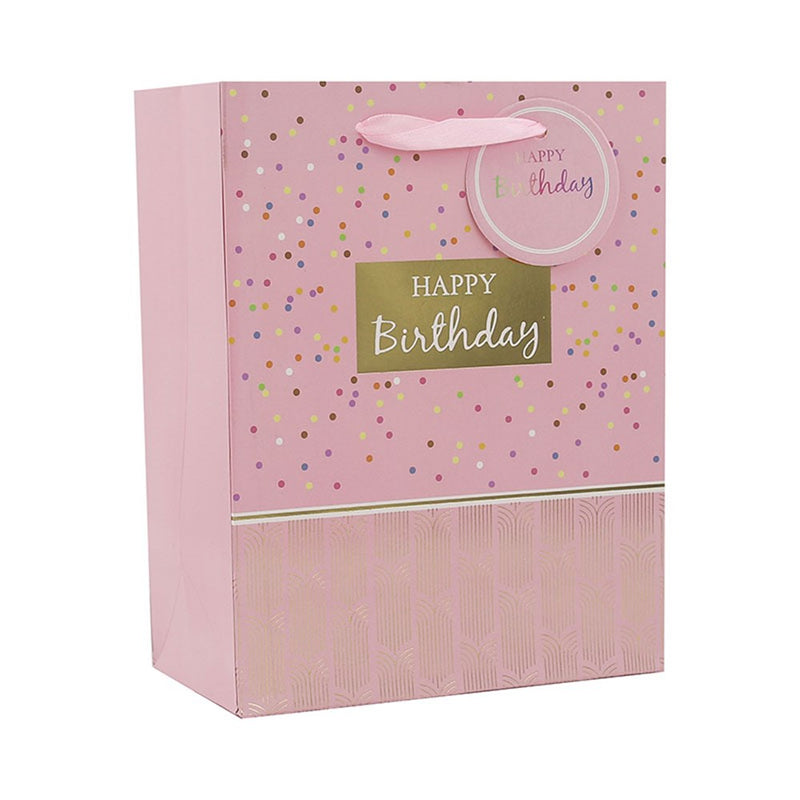 Medium birthday bag with foil dots