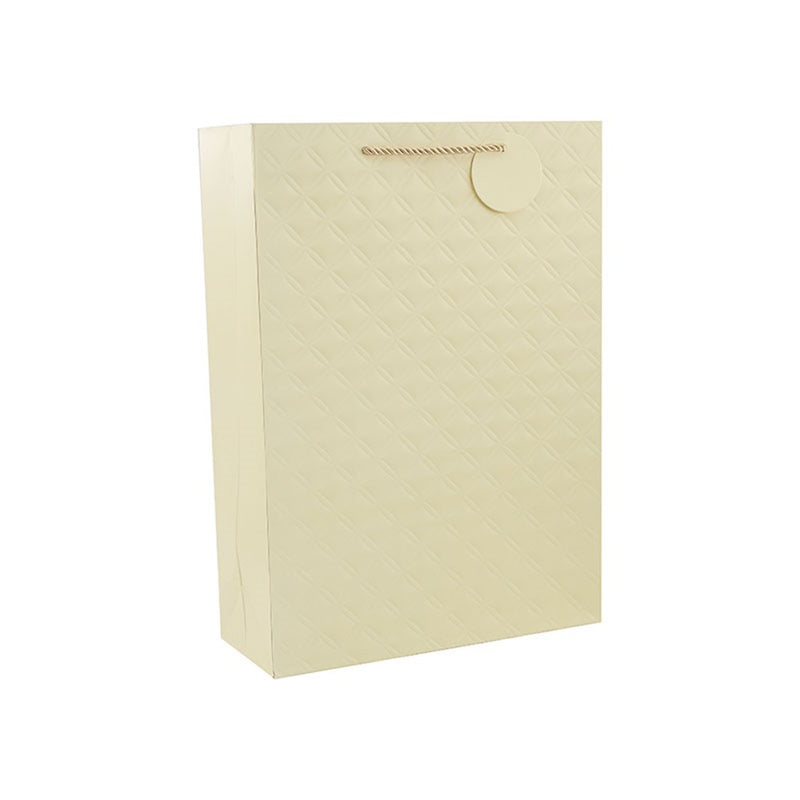 Large ivory gift bag with diamond embossing