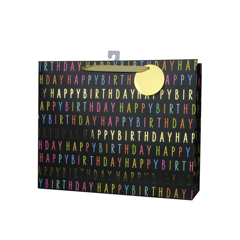 Large horizontal colorful birthday bag