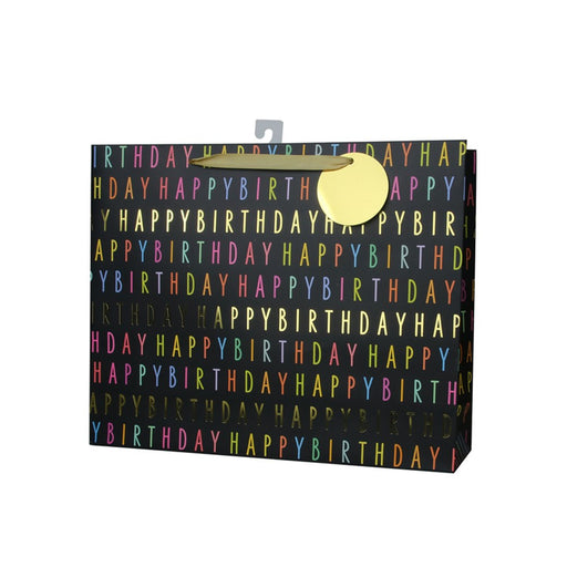 Large horizontal colorful birthday bag