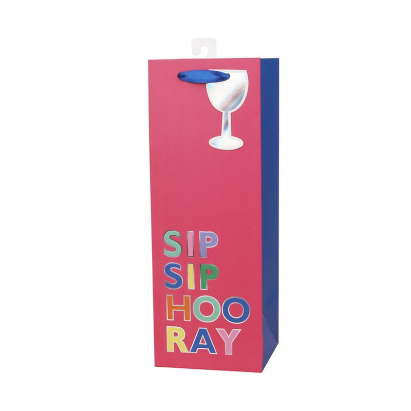 Sip Sip Hooray bottle gift bag